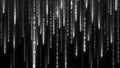 Digital rain of glowing binary code cascading down a dark background, abstract technology concept Royalty Free Stock Photo