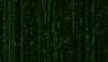 Digital Rain: Green Code Stream, Abstract Technological Art Royalty Free Stock Photo