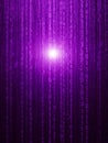 Digital rain of purple binary code with a bright light source image photo Royalty Free Stock Photo