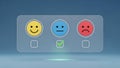 A digital rating system with smiley faces for user feedback and satisfaction Royalty Free Stock Photo