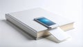 Digital Reading - Smartphone on a Classic White Book Royalty Free Stock Photo