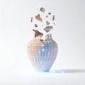 Digital Reconstruction of a Shattered Vase Royalty Free Stock Photo