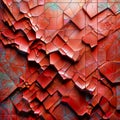 Red Realm: Abstract Wall with Depth and Texture, generative ai