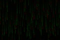 Digital red text background matrix falling from top with wording virus, ransomware, spyware, trojan and worms.