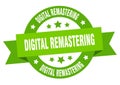 digital remastering round ribbon isolated label. digital remastering sign. Royalty Free Stock Photo