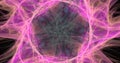 Digital render of colorful spiral fractal high quality and density