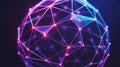 Digital Rendering of an Abstract Purple and Blue Network Globe digital abstract Royalty Free Stock Photo