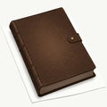 A digital rendering of a book with a dark brown leather cover, featuring visible texture Royalty Free Stock Photo