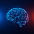 A digital rendering of a brain is depicted in this image, featuring a network of Royalty Free Stock Photo