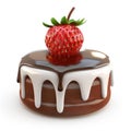Delicious Chocolate Cake with Strawberry Topping Royalty Free Stock Photo
