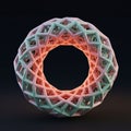 A digital rendering of a complex torus structure, featuring an intricate latticework with Royalty Free Stock Photo