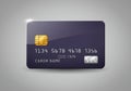 A digital rendering of a credit card with a dark, sleek design. Features include a gold Royalty Free Stock Photo