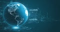 A digital rendering of Earth focuses on the Western Hemisphere, featuring