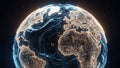 A digital rendering of Earth viewed from space highlighting Europe Royalty Free Stock Photo