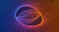 A digital rendering features a 3D mesh structure forming an elliptical tunnel. The Royalty Free Stock Photo