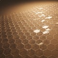 A digital rendering featuring a honeycomb pattern composed of hexagonal shapes. Royalty Free Stock Photo