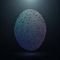 A digital rendering of a fingerprint is set against a dark background. The fingerprint Royalty Free Stock Photo