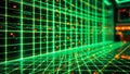 Futuristic Green Grid Digital Data Visualization Royalty Free Stock Photo