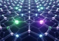 A digital rendering of a hexagonal molecular structure, often Royalty Free Stock Photo