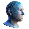 A digital rendering of a human head, showcasing artificial intelligence. Royalty Free Stock Photo