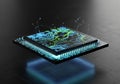 A digital rendering of a microchip Royalty Free Stock Photo