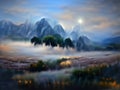 Misty Mountains Landscape Royalty Free Stock Photo