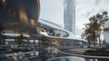 Digital renderings of contemporary urban landscapes with sleek glass facades and futuristic designs