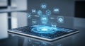 A digital representation of an API (Application Programming Interface) concept is Royalty Free Stock Photo
