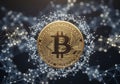 A digital representation of a Bitcoin Royalty Free Stock Photo