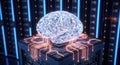 Futuristic Artificial Intelligence Brain Digital Technology Data Concept Royalty Free Stock Photo
