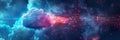A digital representation of cloud computing with glowing lines and data points. Generative AI Royalty Free Stock Photo