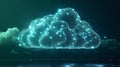 Digital representation of cloud storage technology using artificial intelligence concepts Royalty Free Stock Photo