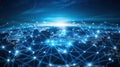 Global Digital Network Connection with Earth Map, Representing Modern Technology and International C Royalty Free Stock Photo