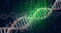 Digital DNA Helix Fragmenting into Binary Code and Molecules Royalty Free Stock Photo