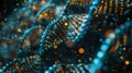 Digital DNA Strand with Binary Code Background, Representing Science, Technology, and Data Royalty Free Stock Photo