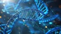 Digital DNA Helix Structure with Genetic Information and Futuristic Technology Background Royalty Free Stock Photo