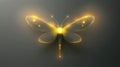 A digital representation of a dragonfly with glowing lines and dots