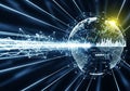 Digital representation of Earth featuring interconnected networks Royalty Free Stock Photo