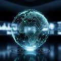 Digital representation of Earth with a network of interconne Royalty Free Stock Photo