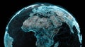 Digital Representation of Earth Showcasing Interconnected Networks and Data Flow Over the Continents Royalty Free Stock Photo
