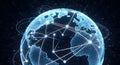 Digital representation of Earth showcasing a network, with Royalty Free Stock Photo
