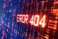 Digital Representation of an Error Message Displaying ERROR 404 on a Futuristic Background Royalty Free Stock Photo