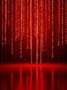 Red Digital Matrix of Falling Binary Code with Reflective Surface data technology Royalty Free Stock Photo