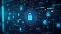 Futuristic interface displaying secure network with advanced tech protocols Royalty Free Stock Photo