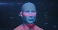 A digital representation of a human head signifies advanced technology