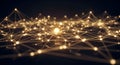A digital representation of interconnected nodes with glowing point Royalty Free Stock Photo