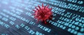 Digital Representation of Virus on Code Background Royalty Free Stock Photo
