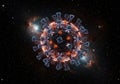 Digital representation of virus particle in space with glowing highlights Royalty Free Stock Photo