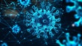 Digital representation of virus structure with network connections Royalty Free Stock Photo