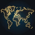 AI-Generated Global Network â A World Map of Glowing Community Hubs Royalty Free Stock Photo